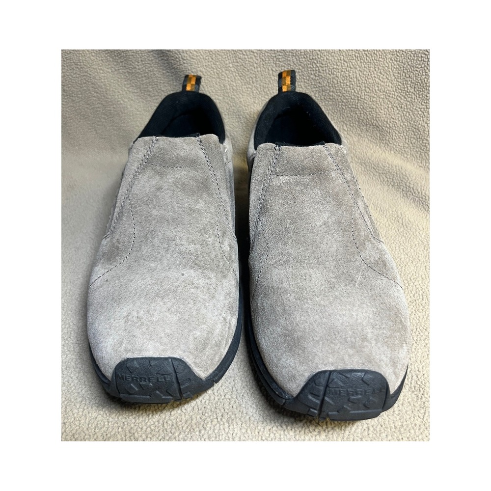 Merrell Jungle Moc Mens Suede Slip On Shoes Taupe Grey Casual Outdoor Comfort